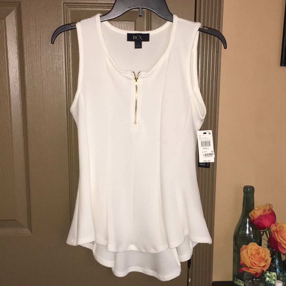 White Peplum Top